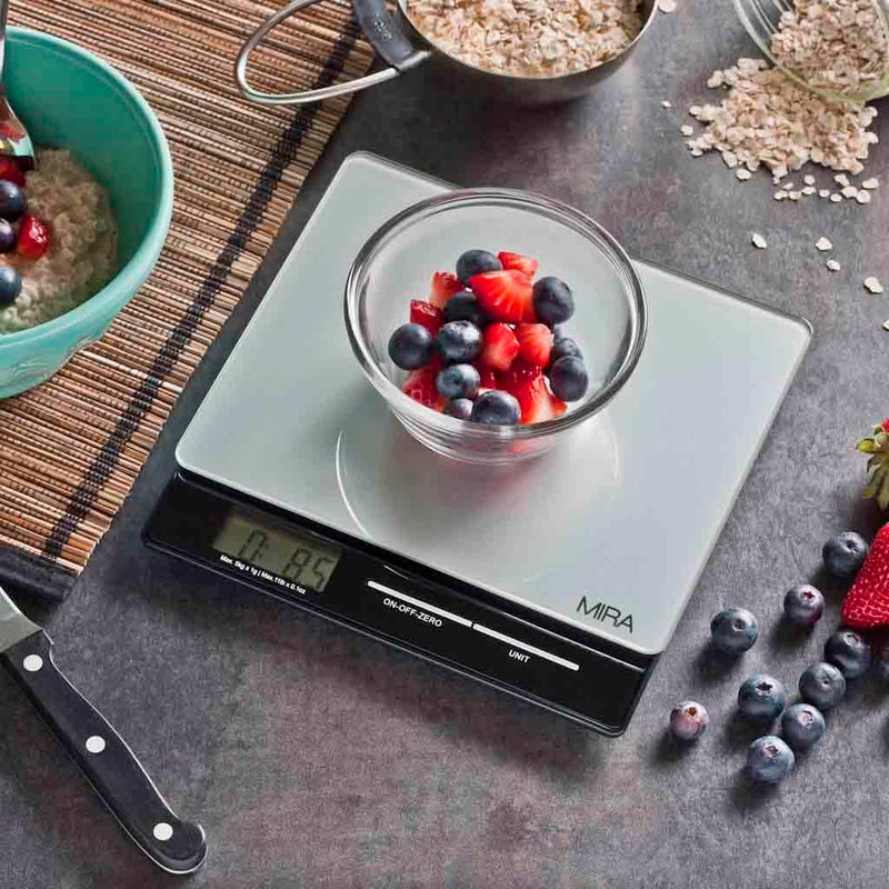 MIRA 11 lb Digital Food Scale - Glass Platform with Multi-Unit Measurement - Easy One-Touch Tare Function - Image 4